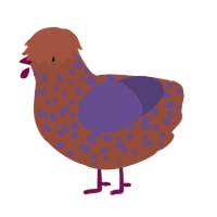 Choco Ube Sprinkles, a russet and overcast chicken with a speckle pattern