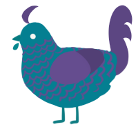 A sea and overcast chicken with a lace pattern
