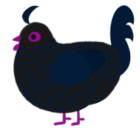 A sable and tumblr chicken with a lace pattern