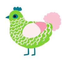 A grass and rose chicken with a lace pattern