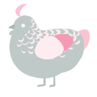 A silver and rose chicken with a half-lace pattern