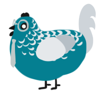 A sea and mist chicken with a half-lace pattern