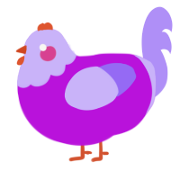 A amethyst and lilac chicken with a head pattern