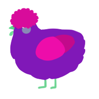 A violet and fuchsia chicken