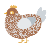 A brown and mist chicken with a double-lace pattern