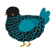 A sable and sea chicken with a lace pattern