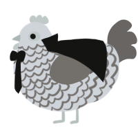 A mist and grey chicken with a lace pattern