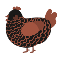A sable and russet chicken with a lace pattern