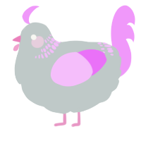 A silver and lavender chicken with a neck-band pattern
