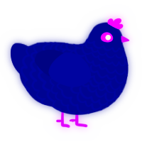 A navy chicken with a lace pattern