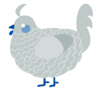 A silver chicken with a lace pattern