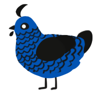 A ultramarine and black chicken with a lace pattern