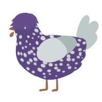 Moldy Grape Jr, a overcast and silver chicken with a speckle pattern