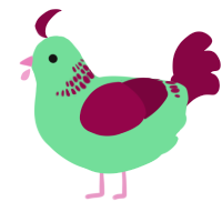 A spring and maroon chicken with a neck-band pattern