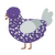 Moldy Grape Jr, a overcast and silver chicken with a speckle pattern