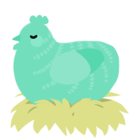 A mint chicken with a half-bar pattern