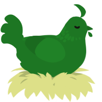 A leaf chicken with a neck-speckle pattern