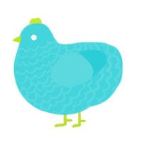 A aqua chicken with a lace pattern