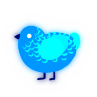 A sapphire and sky chicken with a half-lace pattern