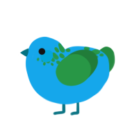 A sky and viridian chicken with a neck-speckle pattern
