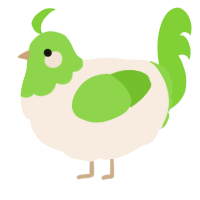 A cream and grass chicken with a head pattern