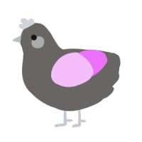 A grey and lavender chicken