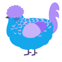 A sky and lilac chicken with a half-lace pattern