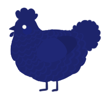A navy chicken with a lace pattern