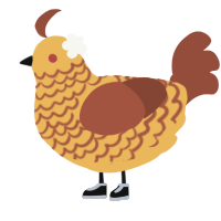 A honey and russet chicken with a lace pattern