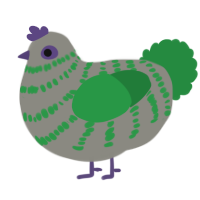 A ash and viridian chicken with a bar pattern