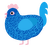 CuSO₄, a ultramarine and sky chicken with a double-lace pattern