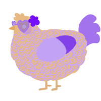A beige and lilac chicken with a double-lace pattern