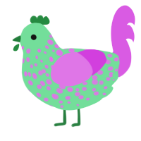 A spring and orchid chicken with a speckle pattern