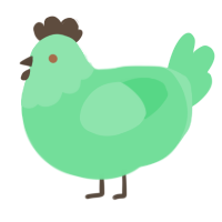 mint chocolate chip, a spring chicken with a head pattern