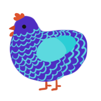 (unnamed), a indigo and aqua chicken with a lace pattern