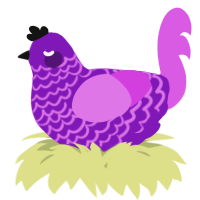 A violet and orchid chicken with a lace pattern