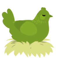 A chartreuse chicken with a neck-speckle pattern