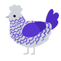 A mist and indigo chicken with a lace pattern