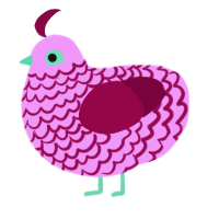 A lavender and maroon chicken with a lace pattern