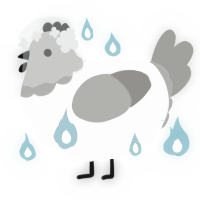A mist and ash chicken with a head pattern