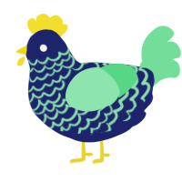 A navy and spring chicken with a lace pattern