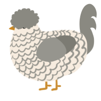 A cream and ash chicken with a lace pattern