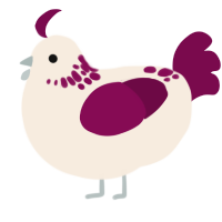 A cream and wine chicken with a neck-speckle pattern