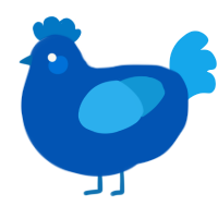 A ultramarine and sky chicken
