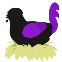 A sable and violet chicken