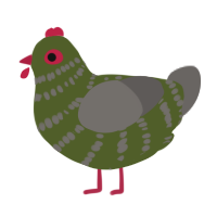 (unnamed), a olive and grey chicken with a bar pattern