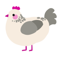 A cream and ash chicken with a neck-speckle pattern