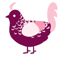 A wine and rose chicken with a half-lace pattern