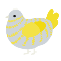 Hikaru, a mist and yellow chicken with a bar pattern