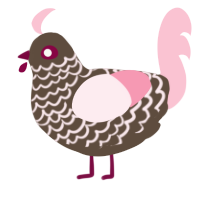 A bark and rose chicken with a lace pattern